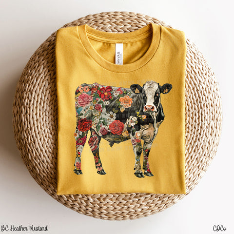 Floral Cow Ear Tags 5293 DTF