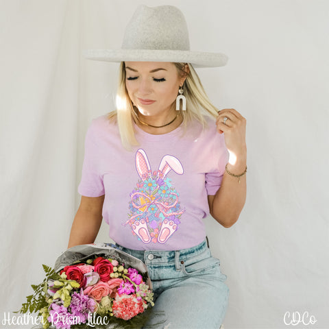 Floral Easter Egg Bunny 2740 DTF