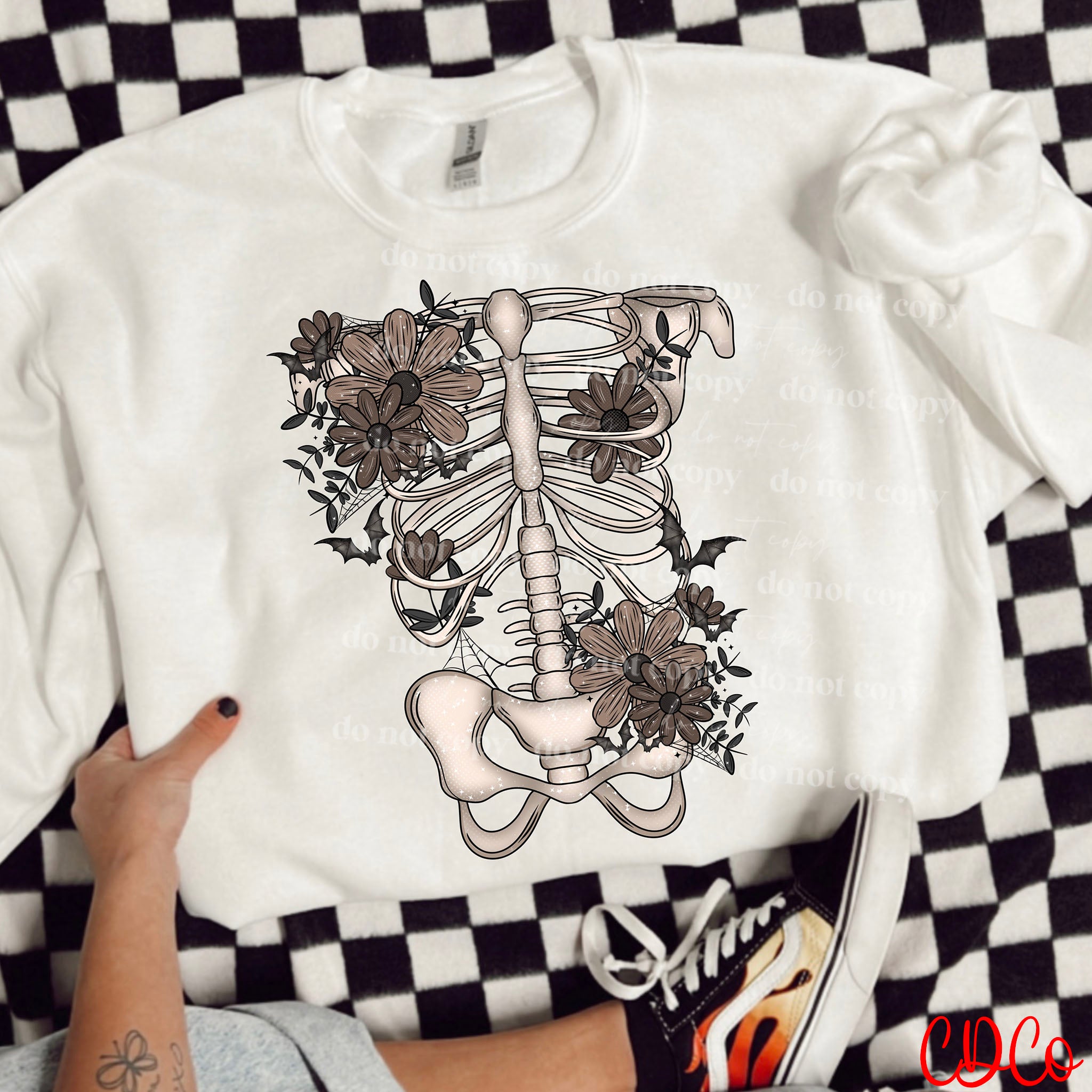 Floral Ribcage Neutral DTF