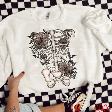 Floral Ribcage Neutral DTF