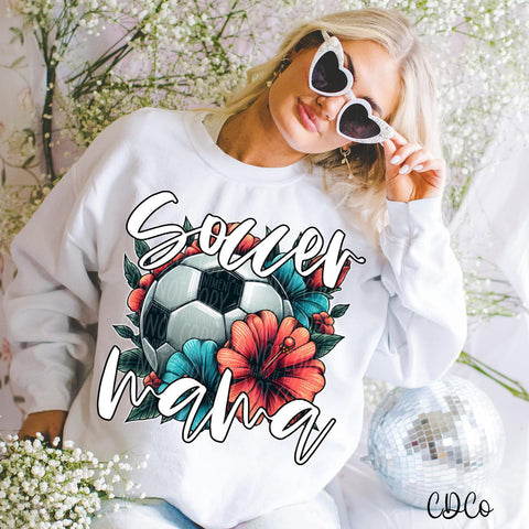 Floral Soccer Mama DTF