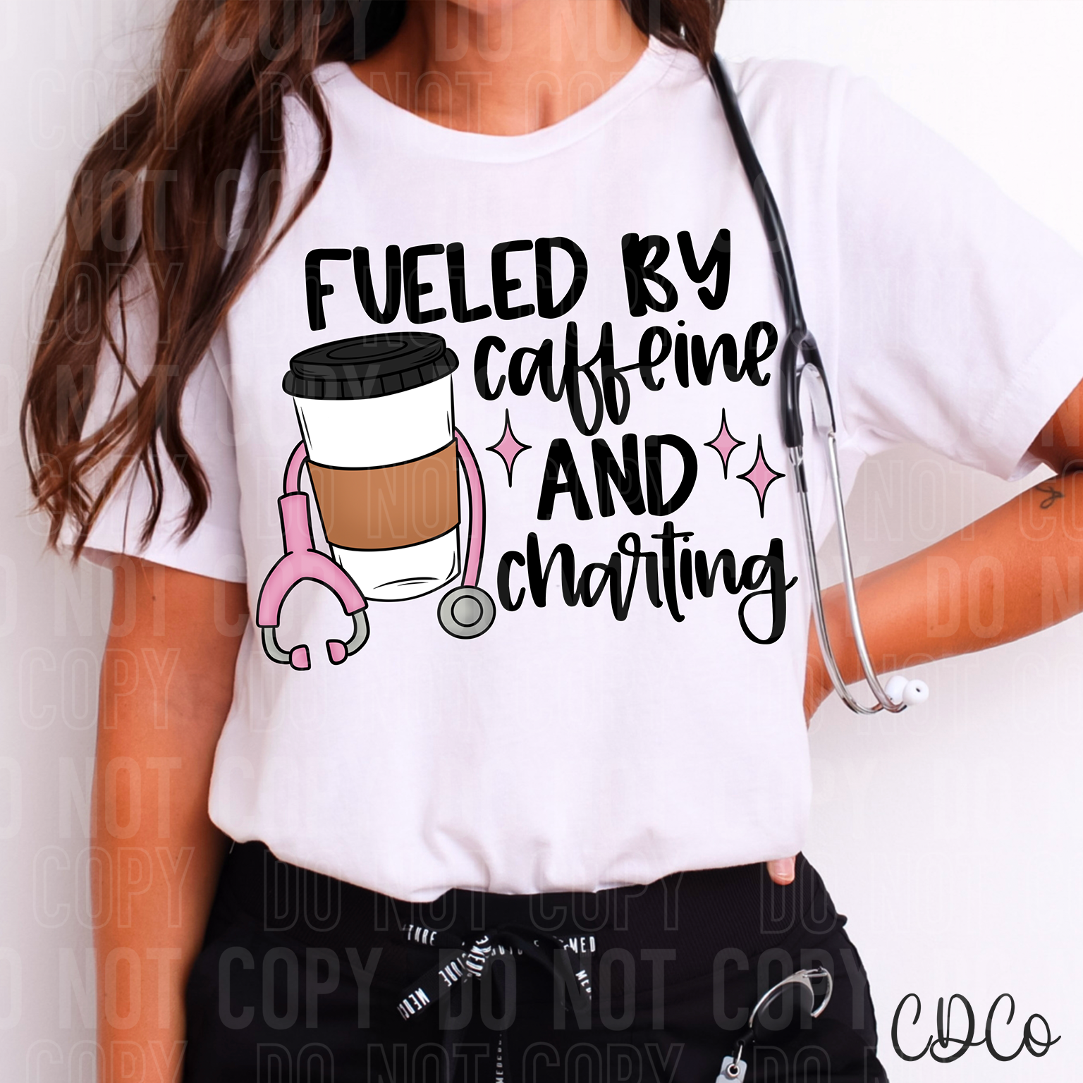 Fueled By Caffeine and Charting Nurse DTF