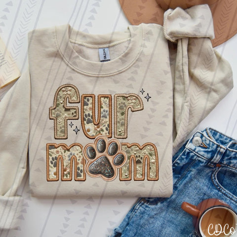 Fur Mom Faux Embroidery 2007 DTF