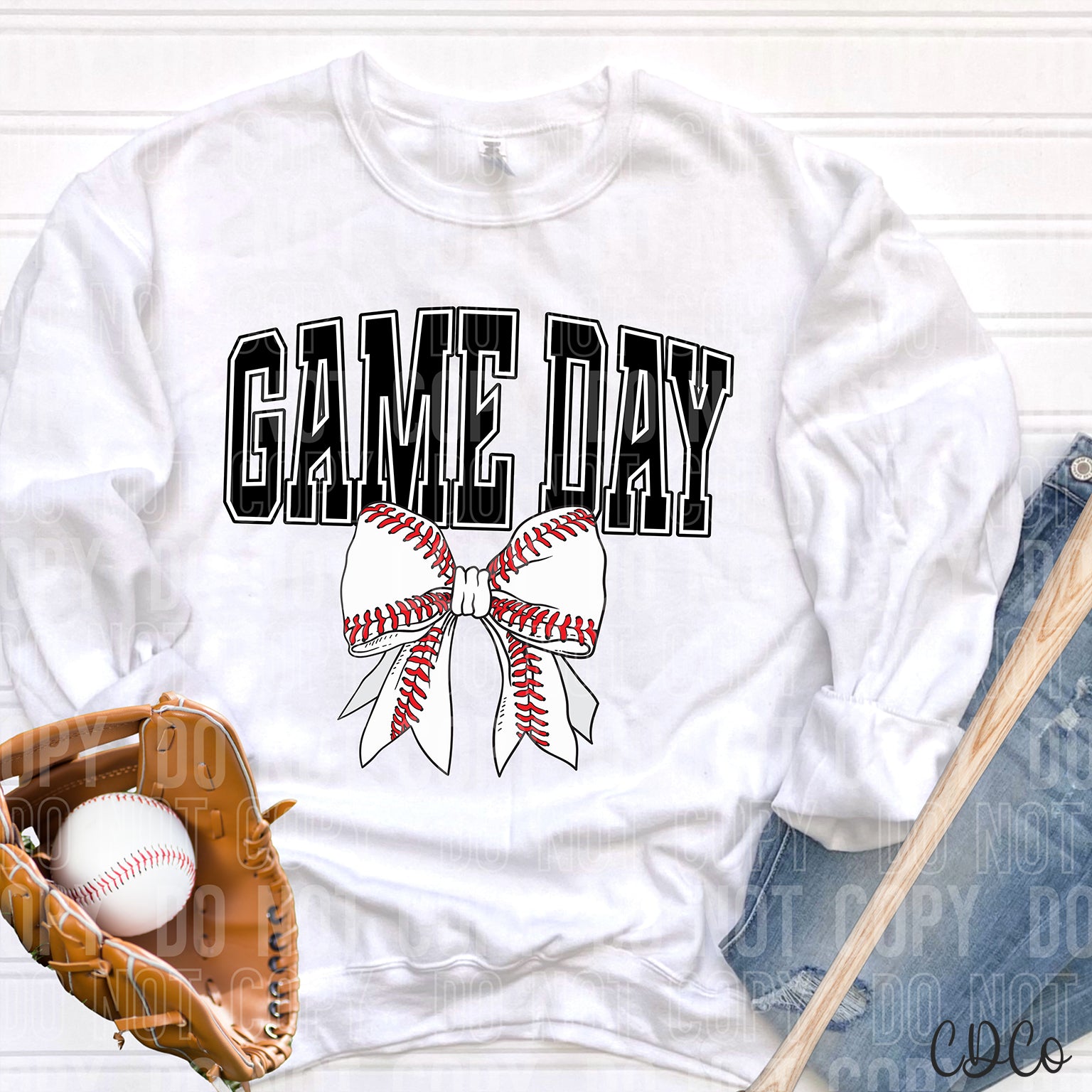 Game Day Baseball Bow 3629 DTF