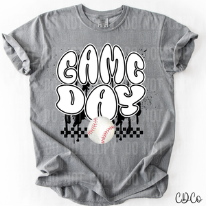 Game Day Baseball Checkered Drip 3745 DTF