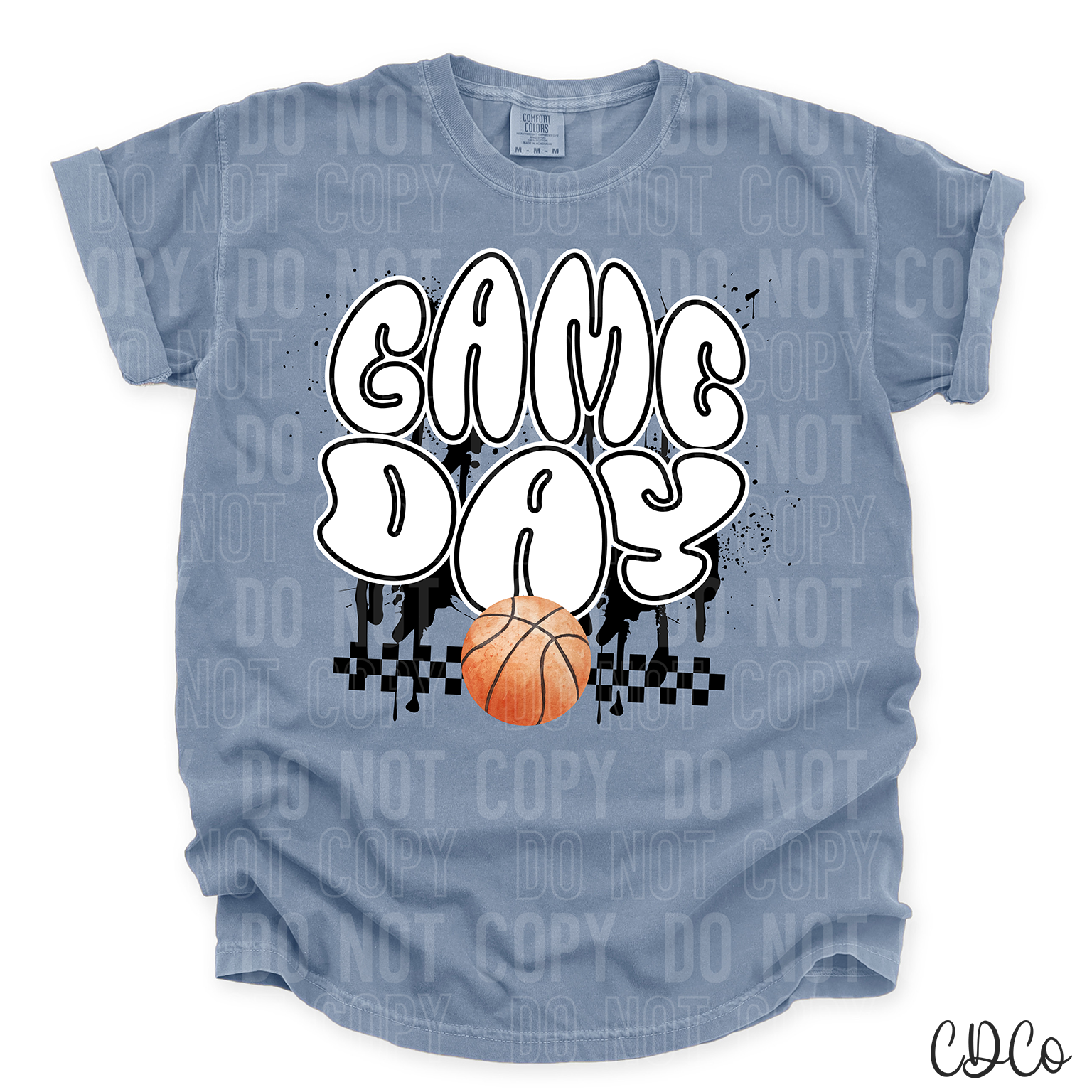 Game Day Basketball Checkered Drip 3743 DTF