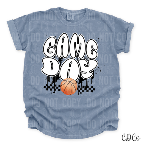 Game Day Basketball Checkered Drip 3743 DTF