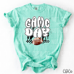 Game Day Football Checkered Drip 3744 DTF