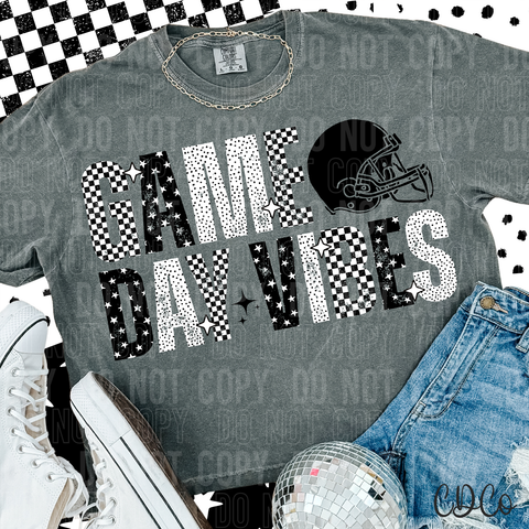 Game Day Vibes Checkered Stars 6507 DTF