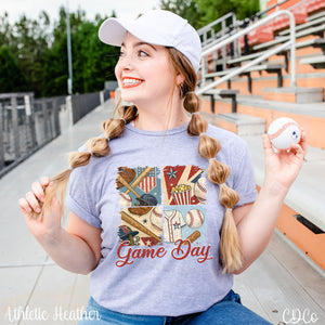 Game Day Baseball Brushstoke Quad 2819 DTF