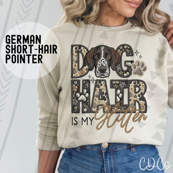 Dog Hair Is My Glitter Faux Embroidery DTF 1 of 2