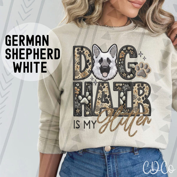 Dog Hair Is My Glitter Faux Embroidery DTF 1 of 2