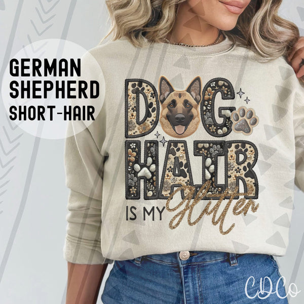 Dog Hair Is My Glitter Faux Embroidery DTF 1 of 2
