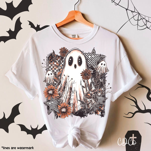 Ghost Floral Checked Stars 5669 DTF