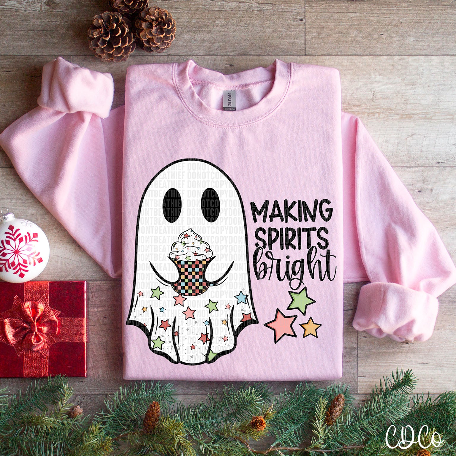 Ghost Making Spirits Bright DTF