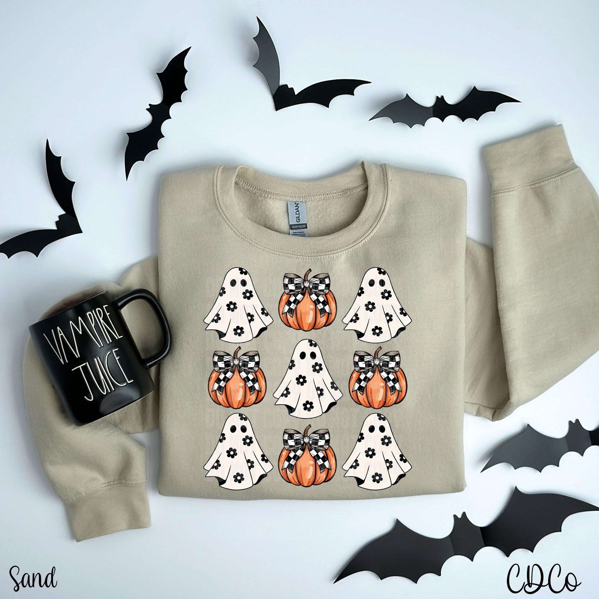 Ghost Pumpkin Grid 2096 DTF