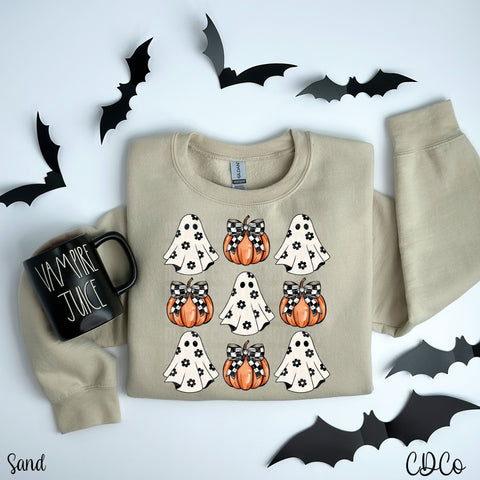 Ghost Pumpkin Grid 2096 DTF