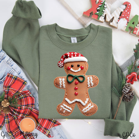 Patchwork Gingerbread Green Bowtie 10021 DTF