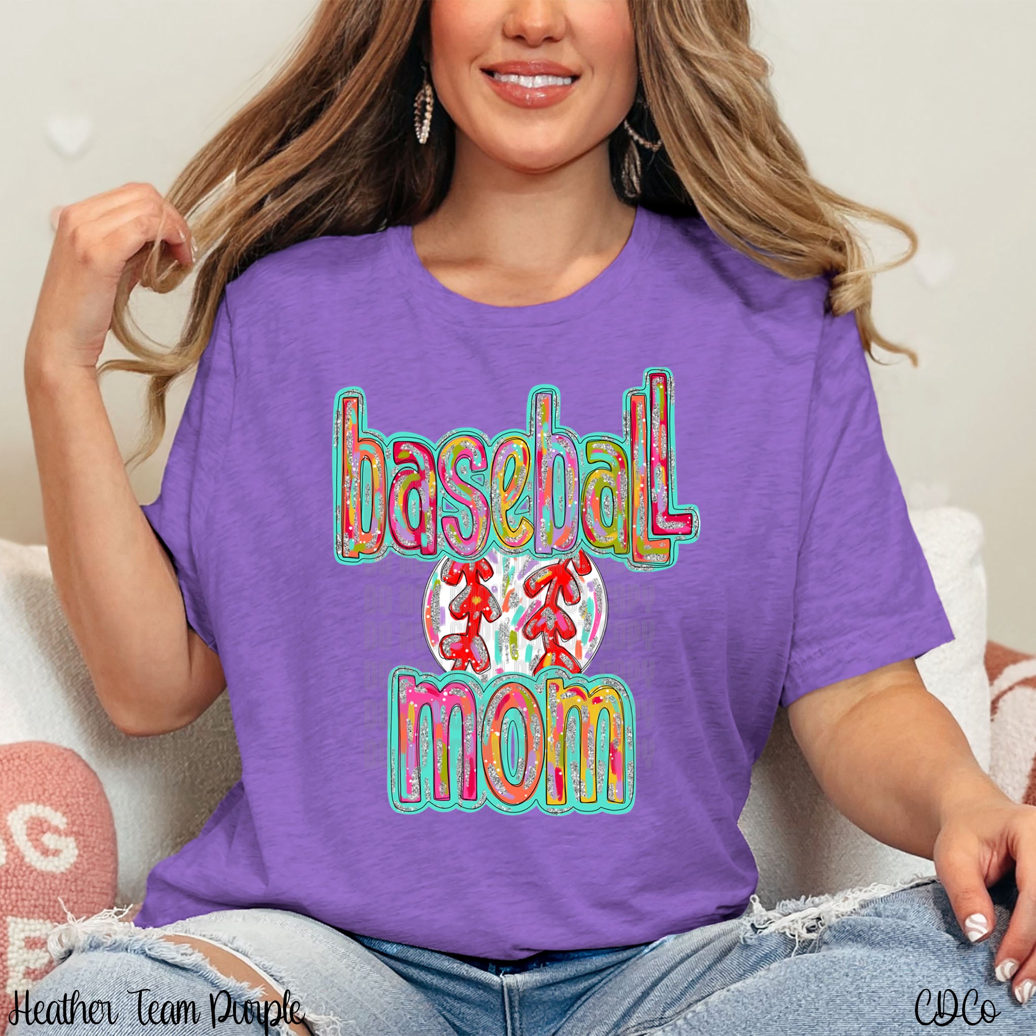 Glitz Baseball Mom DTF