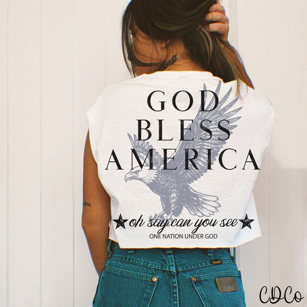 God Bless America Oh Say Can You See Eagle (2 options) DTF - Chase Design Co.