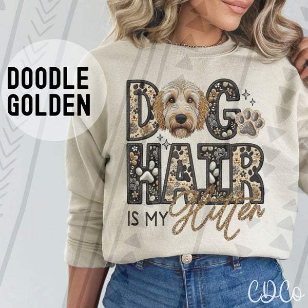Dog Hair Is My Glitter Faux Embroidery DTF 1 of 2