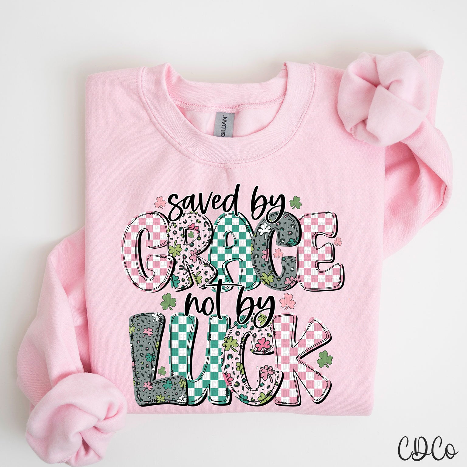 Saved By Grace Not Luck 3604 DTF