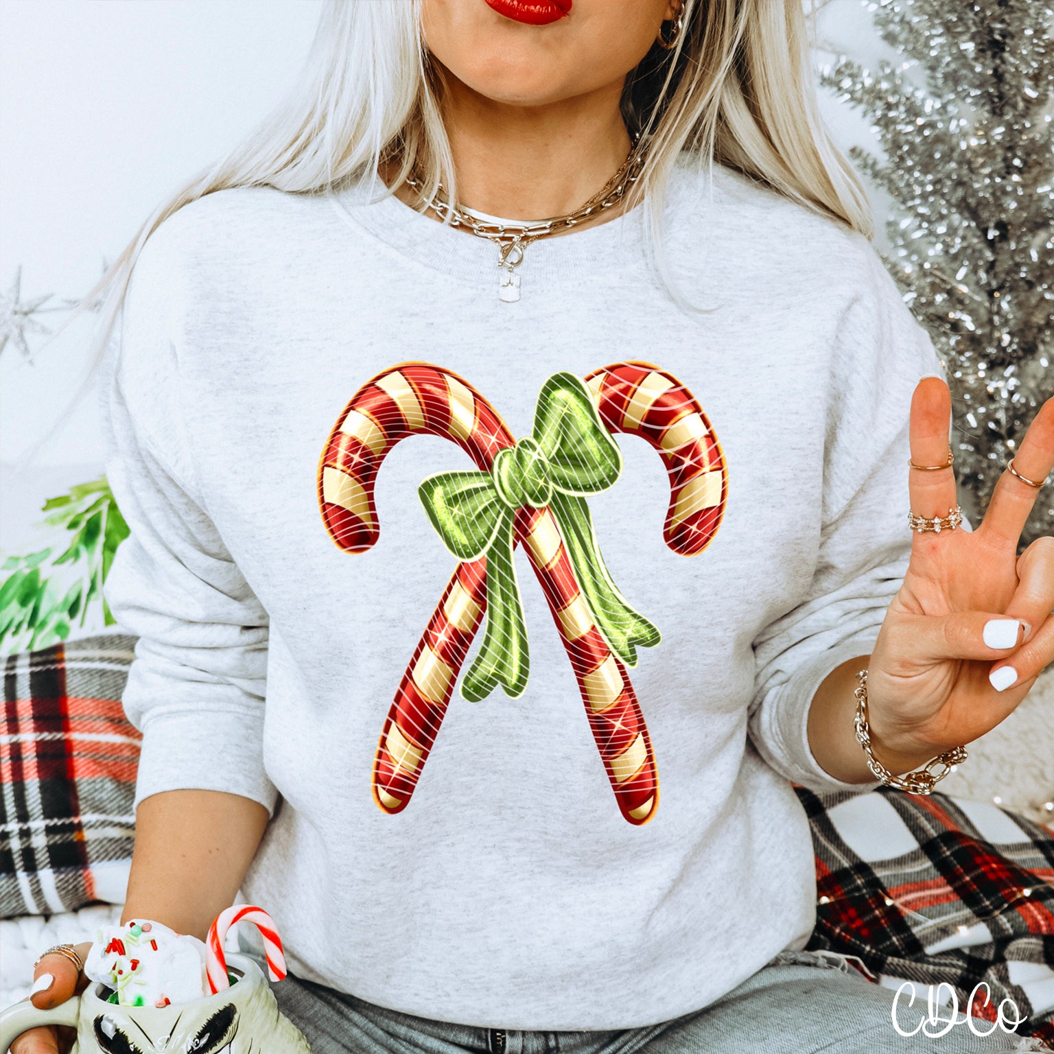 Candy Cane Green Bow 3315 DTF