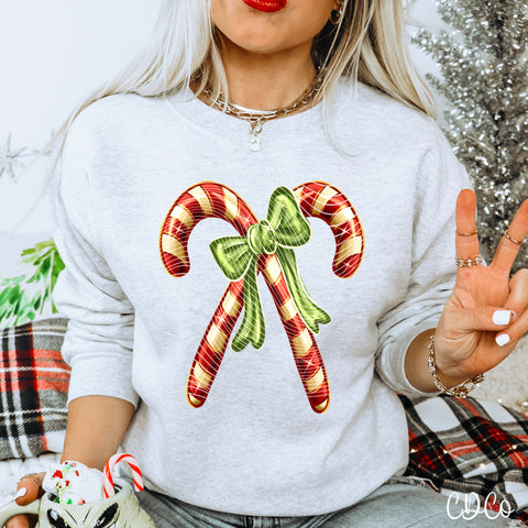 Candy Cane Green Bow 3315 DTF