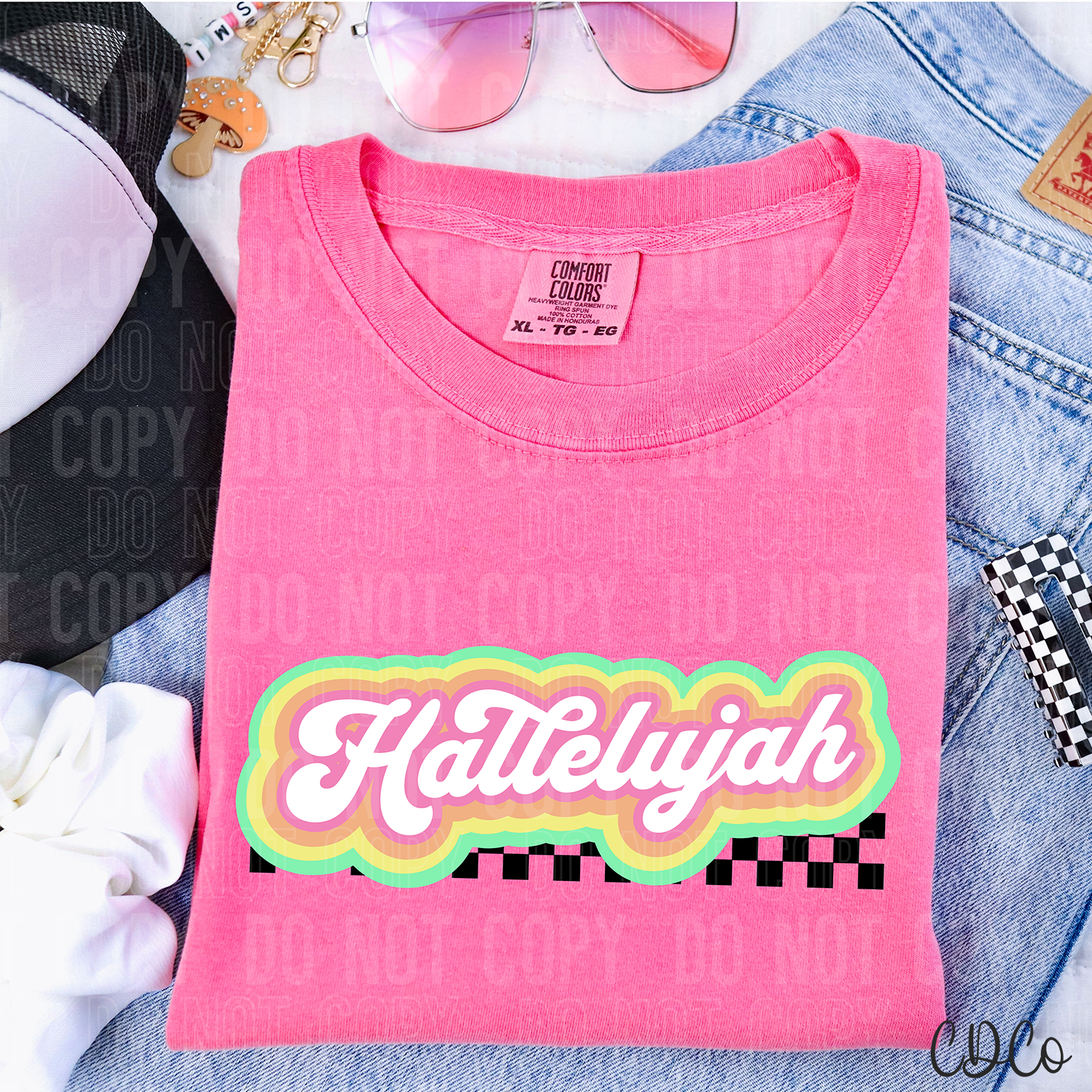 Hallelujah Colorful Checkered 3856 DTF