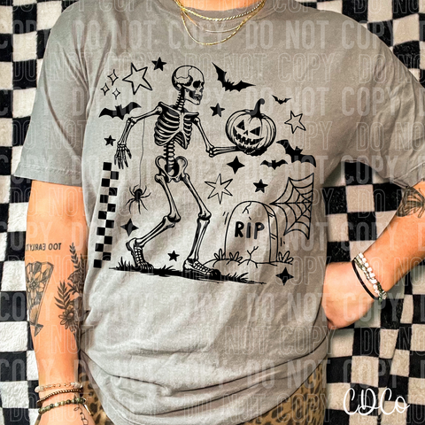 Halloween Skeleton Checkered 6612 DTF