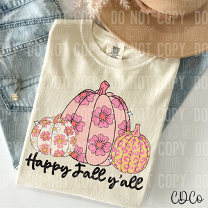 Happy Fall Y'all Pink 6454 DTF