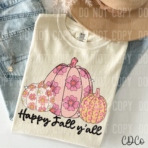 Happy Fall Y'all Pink 6454 DTF