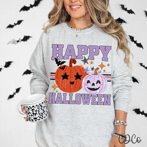 Happy Halloween Purple Pumpkin 6613 DTF