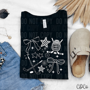Hockey Doodle White 6100 DTF