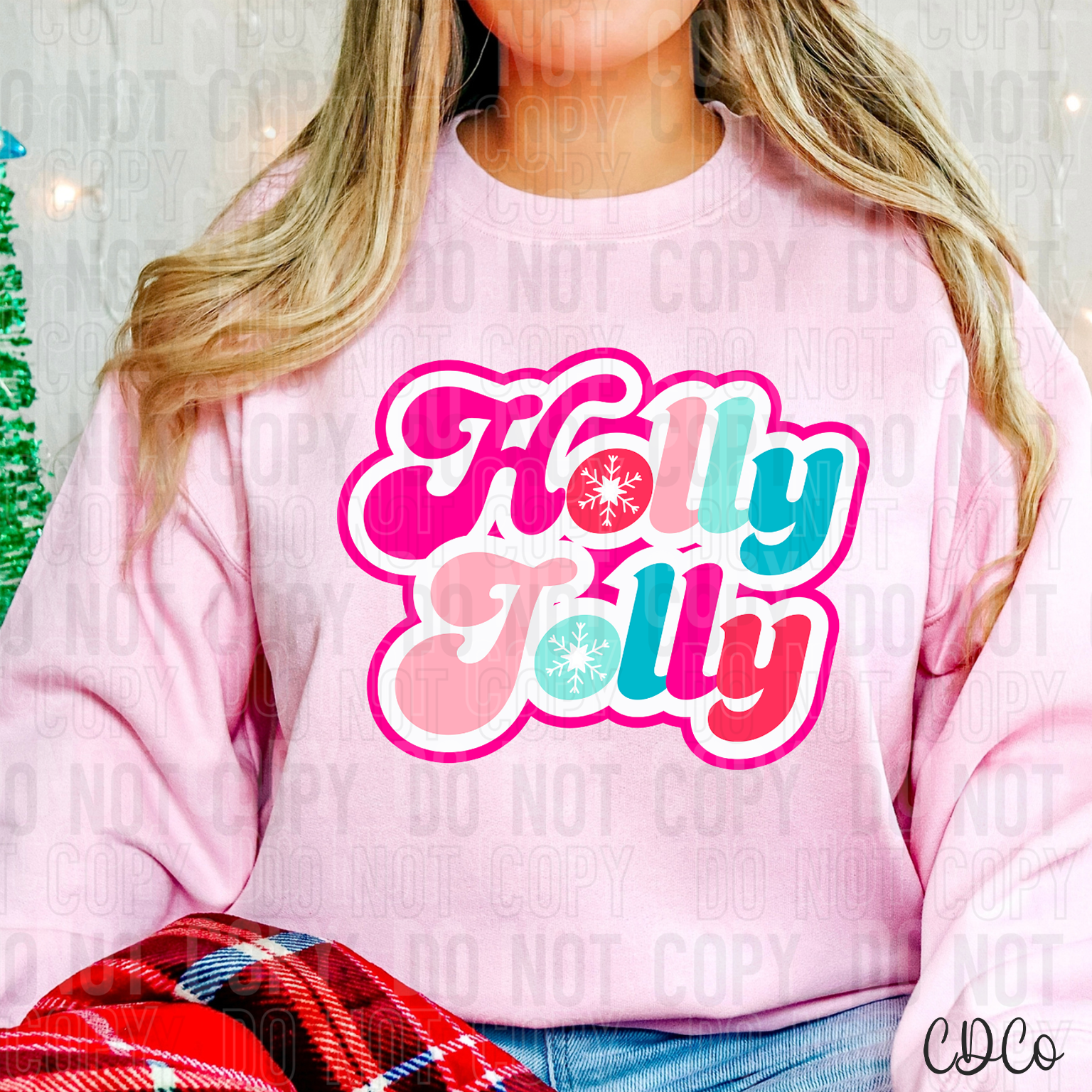 Holly Jolly Pink Christmas DTF