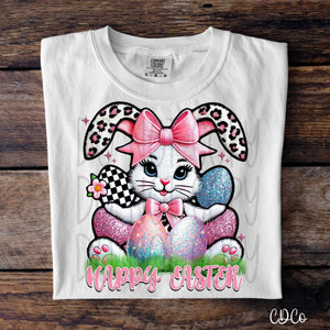 Happy Easter Bunny Eggs Faux Accents 2778 DTF