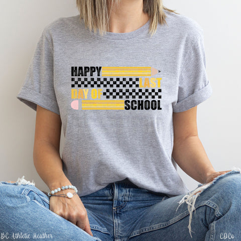 Happy Last Day of School Pencils Checked 5186 DTF