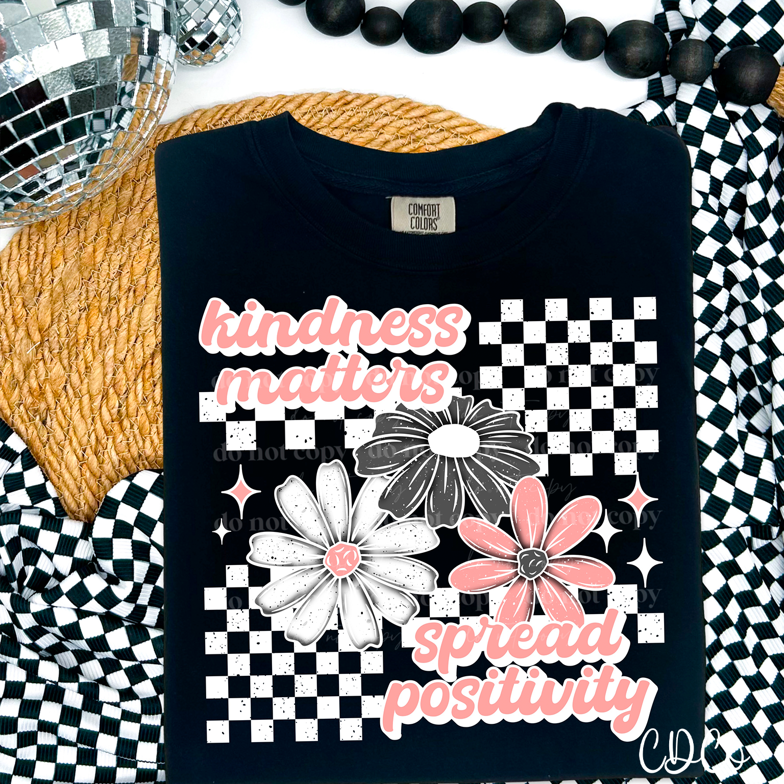 Kindness Matters Spread Positivity White Check 3450 DTF