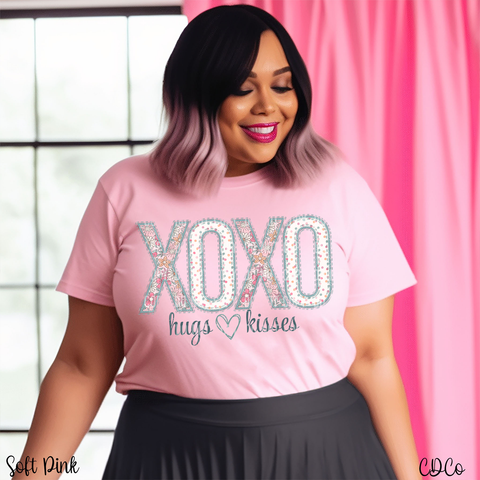 Floral XOXO Hugs Kisses 3436 DTF