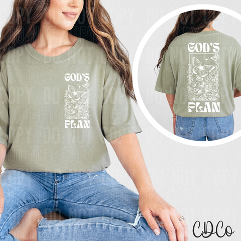 God's Plan White w/3.5" pocket 3423 DTF