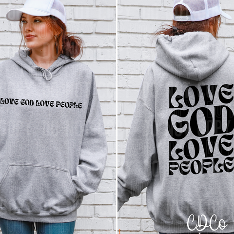 Love God Love People Black Chest 3431 DTF