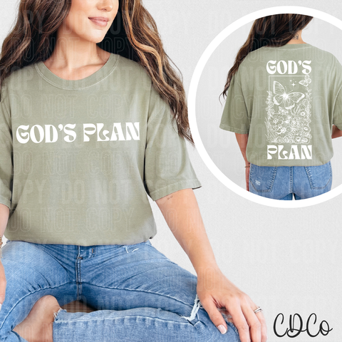 God's Plan White Chest 3433 DTF