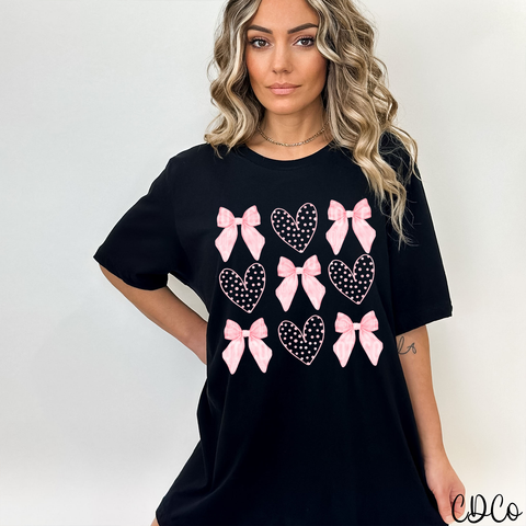 Coquette Hearts Grid 3442 DTF