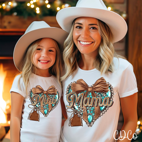 Bronze Turquoise Heart Cowtag 3447 DTF