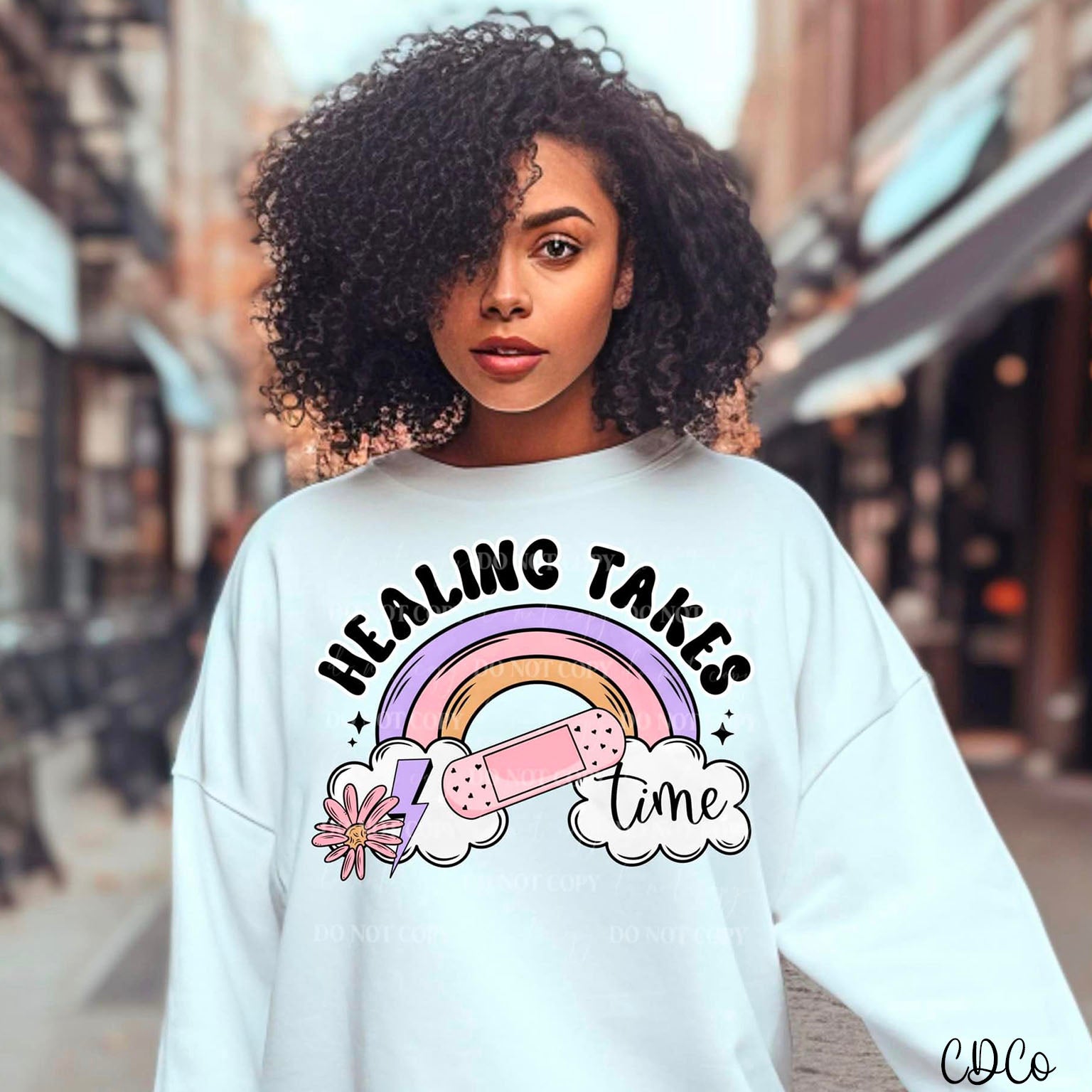 Healing Takes Time Rainbow DTF