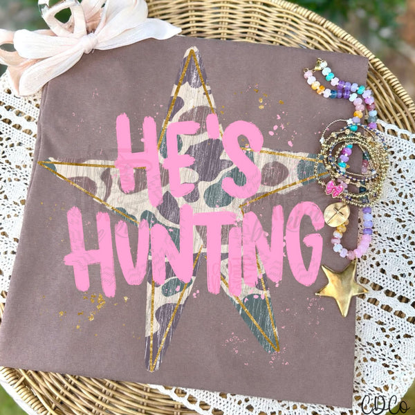 He's Hunting Pink Camo Star 10928 DTF