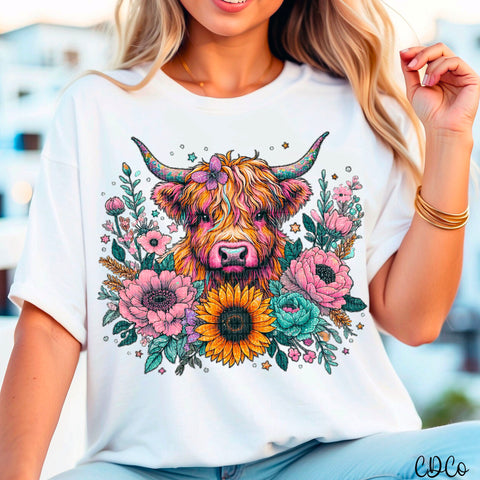 Highland Sunflowers Bright 5891 DTF