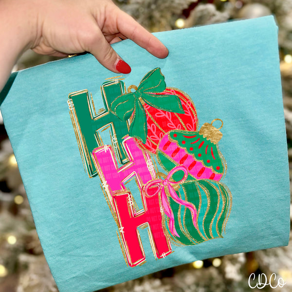 Ho Ho Ho Stacked Bulbs 10081 DTF