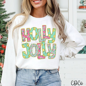 Holly Jolly Faux Gold Foil 2118 DTF