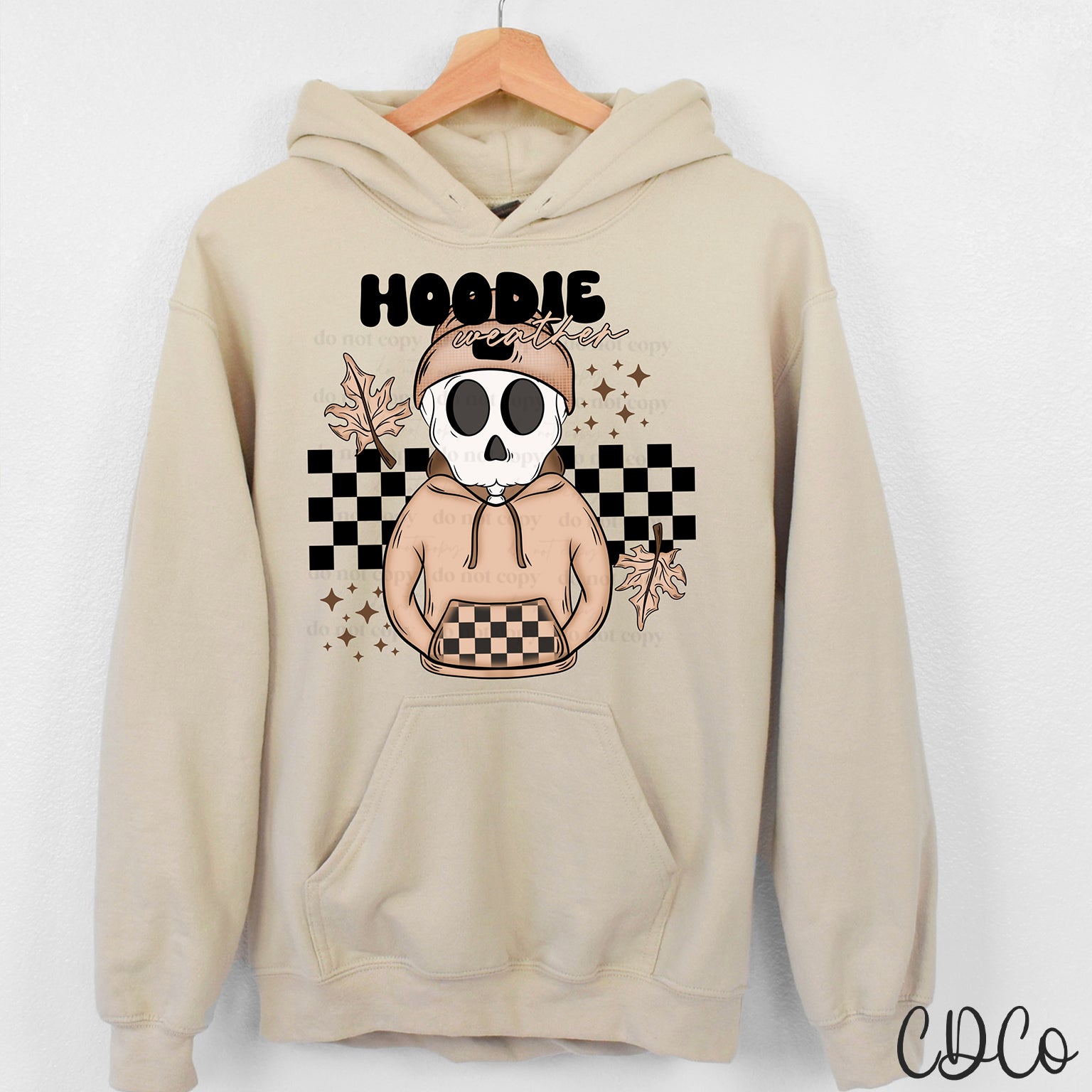 Hoodie Weather Checked Skellie DTF